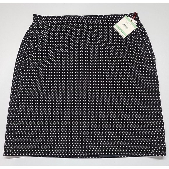 NWT Anne Klein Straight Pencil Skirt Black Geometric Pattern Women's Size 8 - Picture 1 of 16